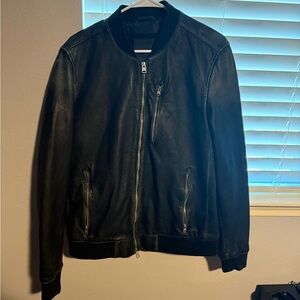 All Saints NIKO Black Leather Jacket